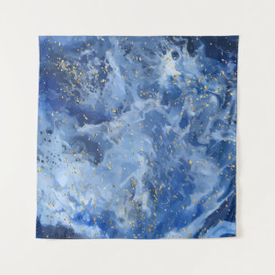 Tapiz Mármol azul y textura dorada