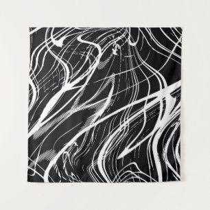 Tapiz Mármol blanco negro: cosecha abstracta