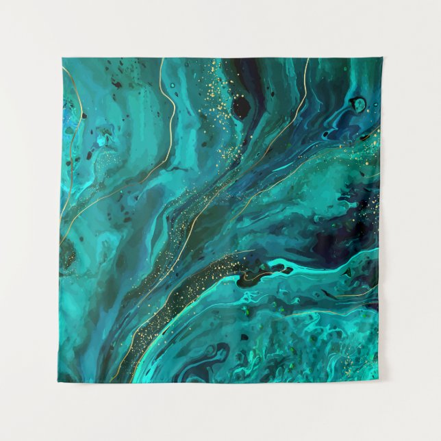 Tapiz Mármol verde y oro: Textura de lujo (Anverso)