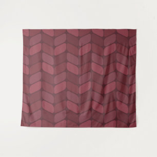 Tapiz Maroon de Rectángulos Diagonales Vintage