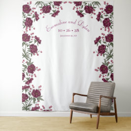 Tapiz Maroon Rose Wedding Photo Backdrop