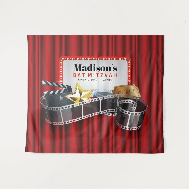 Tapiz MARQUEE Bat Mitzvah Photo Booth (Anverso (horizontal))