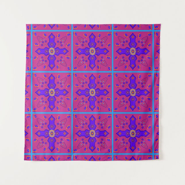 Tapiz Marrakesh Arabesque inspirado con huevos de cinta (Anverso)