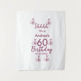 Tapiz Marron white mauve shhhh nombre floral de 60 años