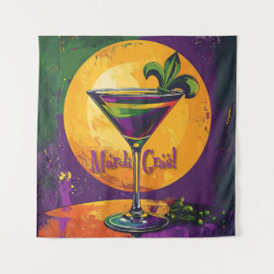 Tapiz Martini de Mardi Gras de mediados de siglo puesta