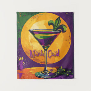 Tapiz Martini Mardi Gras Atardecer Siglo XX Fleur De Lis