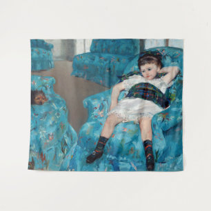 Tapiz Mary Cassatt - Niña pequeña en una butaca azul