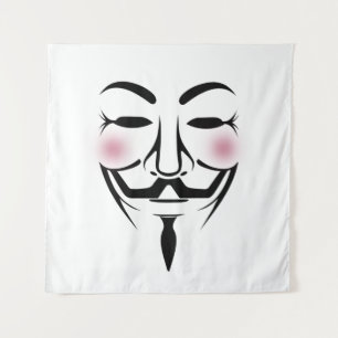 Tapiz máscara de anonimus vendetta hacker cyber internet