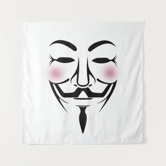 Tapiz máscara de anonimus vendetta hacker cyber internet (Anverso)