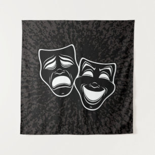 Tapiz Máscaras de Comedia y Tragedia en Blanco y Negro I