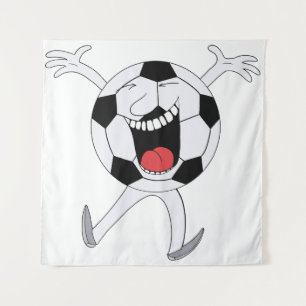Tapiz Mascota de Balón de Fútbol Sonriente
