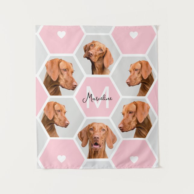 Tapiz Mascota personalizado Perro Gato 6 Collage de foto (Anverso)