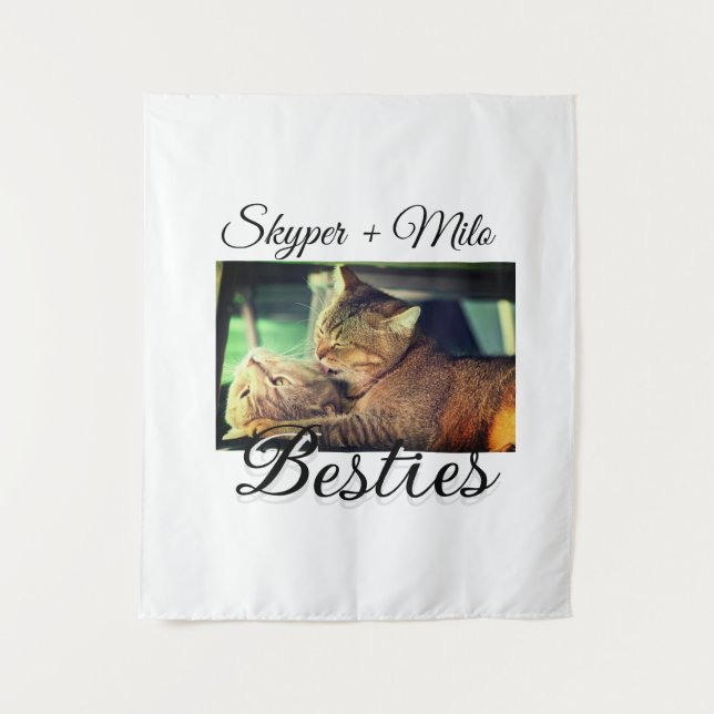 Tapiz Mascotas amigos bestias agregar nombre mascota fot (Anverso)