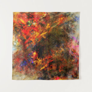 Tapiz Matrimonio fractal de trazo de pintura de lienzo