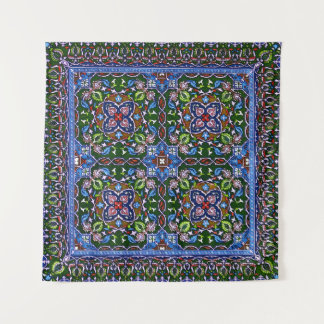 Tapiz Matthew Digby Wyatt Textile Design en azul verde