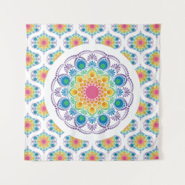 Tapiz Maxima Fuente Floral Arcoiris Retro Ogee