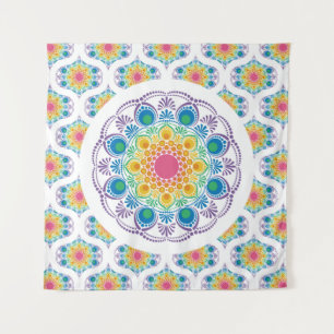 Tapiz Maxima Fuente Floral Arcoiris Retro Ogee