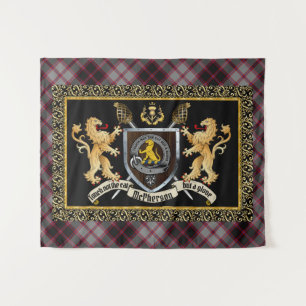 Tapiz McPherson Clan Badge & Motto con Leones 