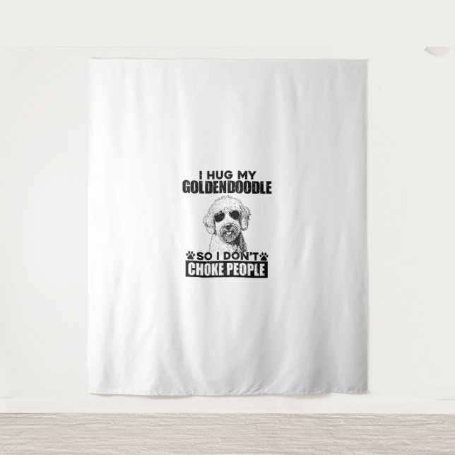 Tapiz Me Abrazo De Goldendoodle Para No Ahogar A La Gent (Anverso)
