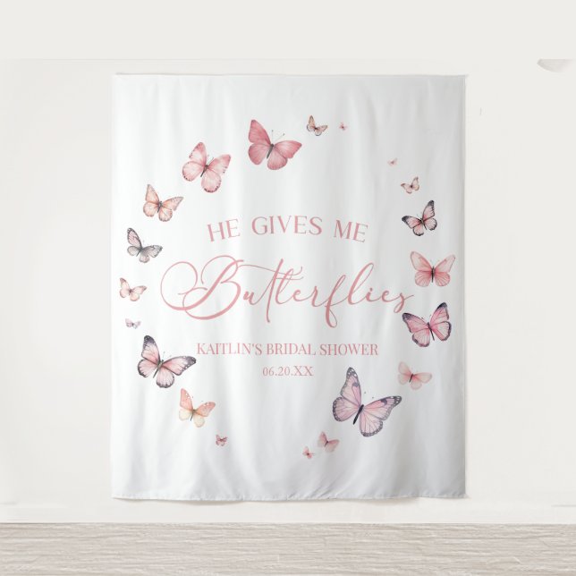 Tapiz Me Da Mariposas Suave Ducha Bridal Rosa (Anverso)
