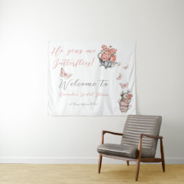 Tapiz Me Da Mariposas Tea Floral Shower Fondo