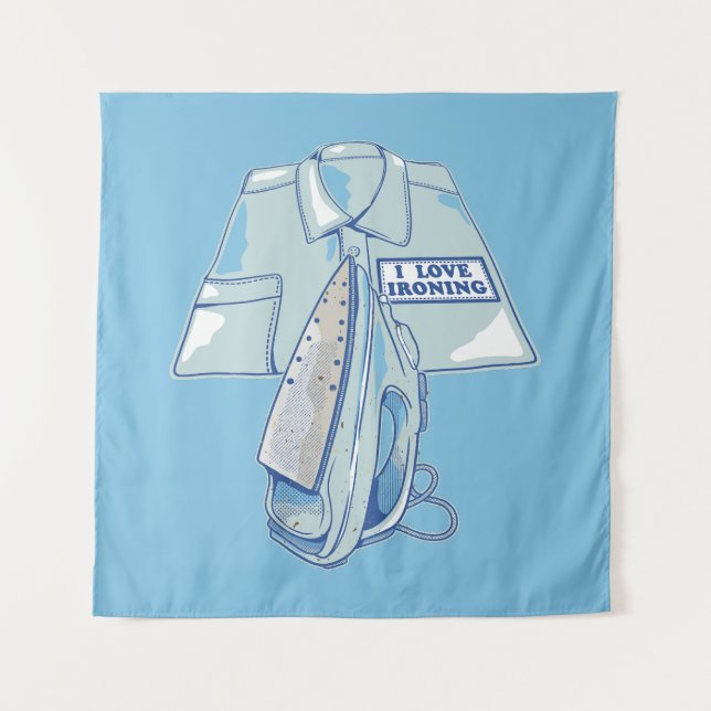 Tapiz Me encanta planchar hierro gracioso (Anverso)