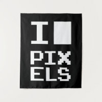 Me encantan los píxeles, diseño geek, arte de píxe