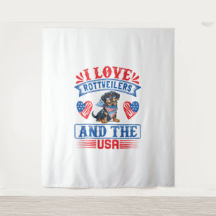 Tapiz Me encantan los Rottweilers y los Estados Unidos