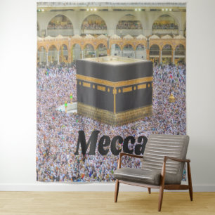 Tapiz Meca Arabia Saudita ciudad más sagrada del Islam, 