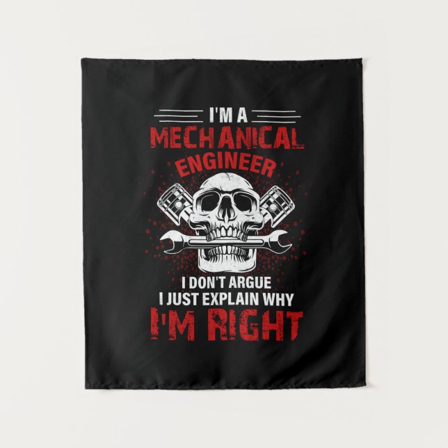 Tapiz Mechanic I Am A Mechanical Engineer (Anverso)