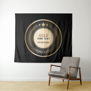 Tapiz MEDALLA Dorada #1 Campeón IMPRESIÓN PERSONALIZADA