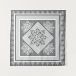 Tapiz Medallones de tapicería mural, tonos grises