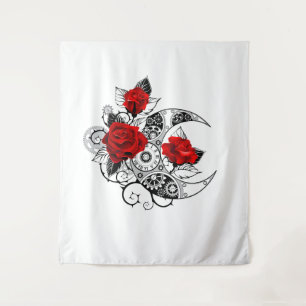 Tapiz Media luna mecánica con rosas rojas
