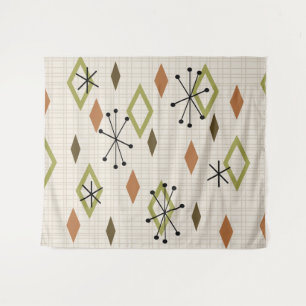 Tapiz Medio Siglo Diamantes Modernos Naturaleza Tones te