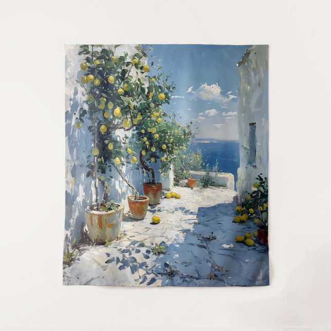 Tapiz Mediterranean Impressionism with Lemons (Anverso)
