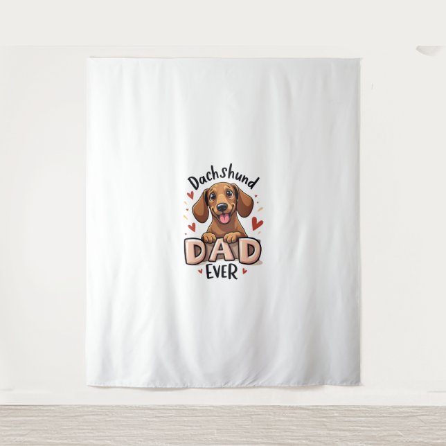 Tapiz Mejor Dachshund Dad Ever T Shirt (Anverso)