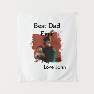 Tapiz Mejor papá del mundo regalo de padre foto nombre s