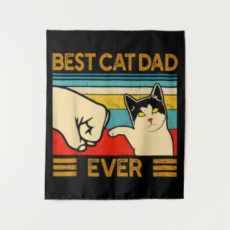 Tapiz Mejor papá gato divertido