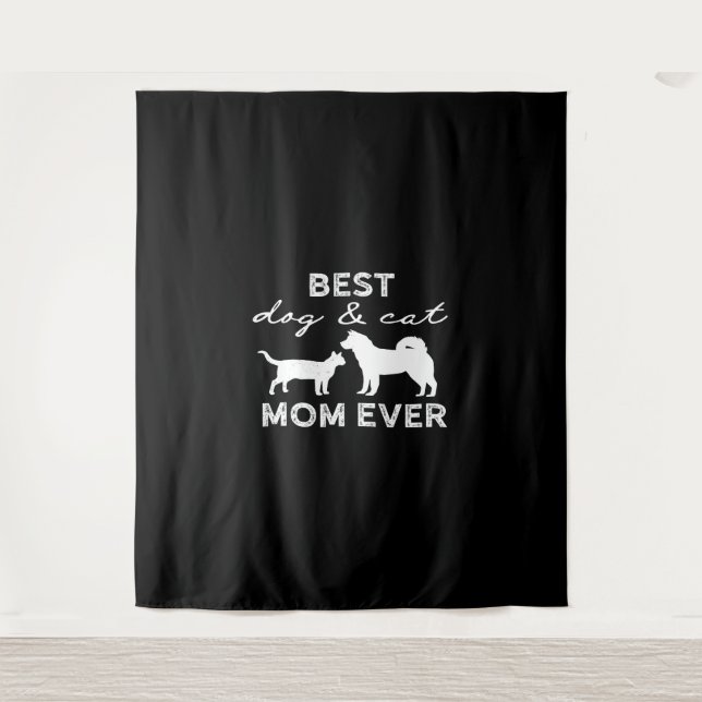 Tapiz Mejor Perro Y Gato Mamá Regalo Loco Gato Dama Perr (Anverso)