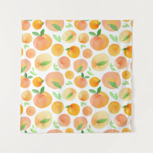 Tapiz Melocotones de acuarela pintados a mano: sin costu