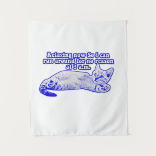 Tapiz Meme de gato enojado para dueños de gatos y amante