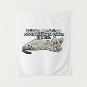 Tapiz Meme divertido de gato enojado para dueños y amant