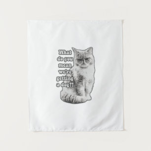 Tapiz Meme divertido de gato gruñón para amantes y dueño