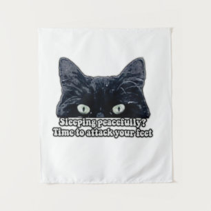 Tapiz Meme divertido de gato gruñón para dueños de gatit