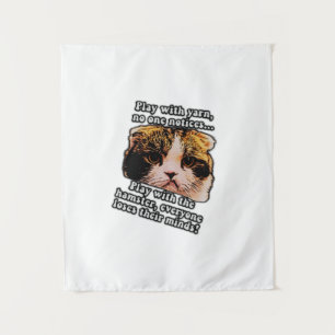 Tapiz Meme divertido de gato gruñón para dueños de gatos