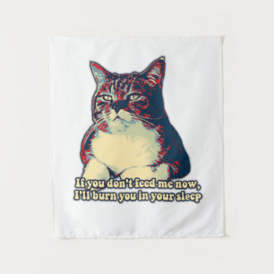 Tapiz Meme divertido de gato gruñón para dueños y amante