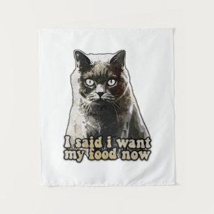 Tapiz Meme divertido de gato para amantes de los gatos y
