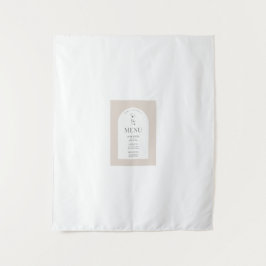 Tapiz Menú de Boda Arco Moderno – Floral Beige Minimalis