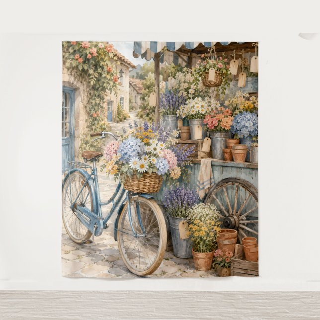 Tapiz Mercado de Flores Bloomcore Bicicleta (Anverso)