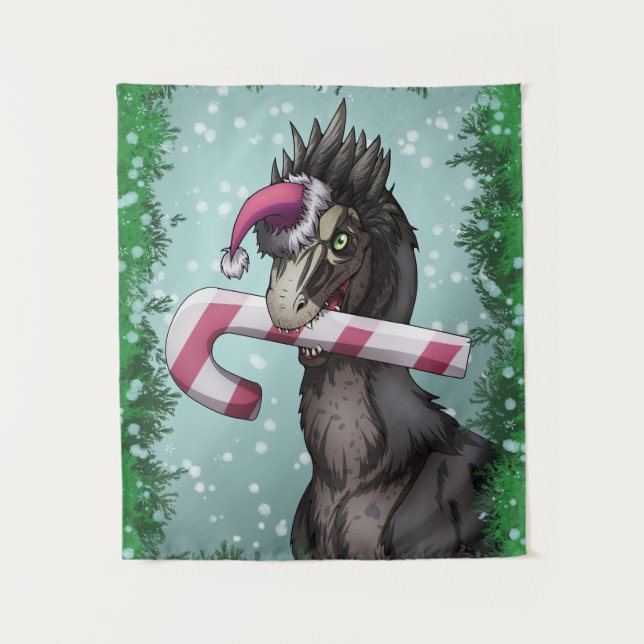 Tapiz Merry Christmas Dinosaur (Anverso)